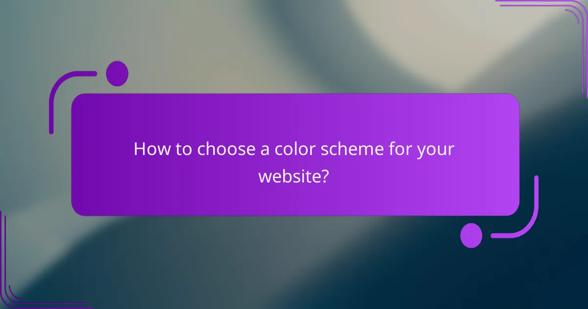 How to choose a color scheme for your website?