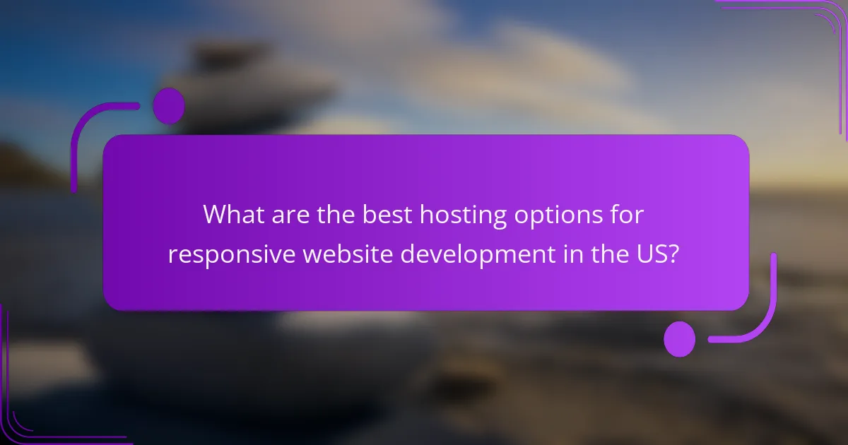 What are the best hosting options for responsive website development in the US?