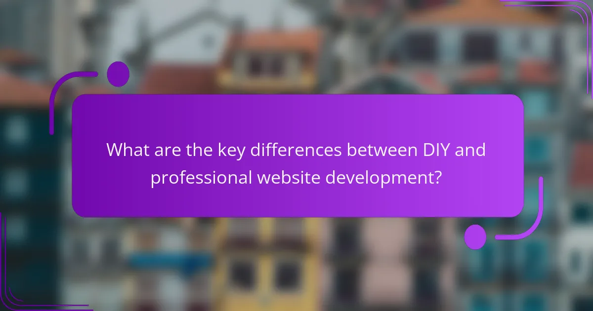 What are the key differences between DIY and professional website development?