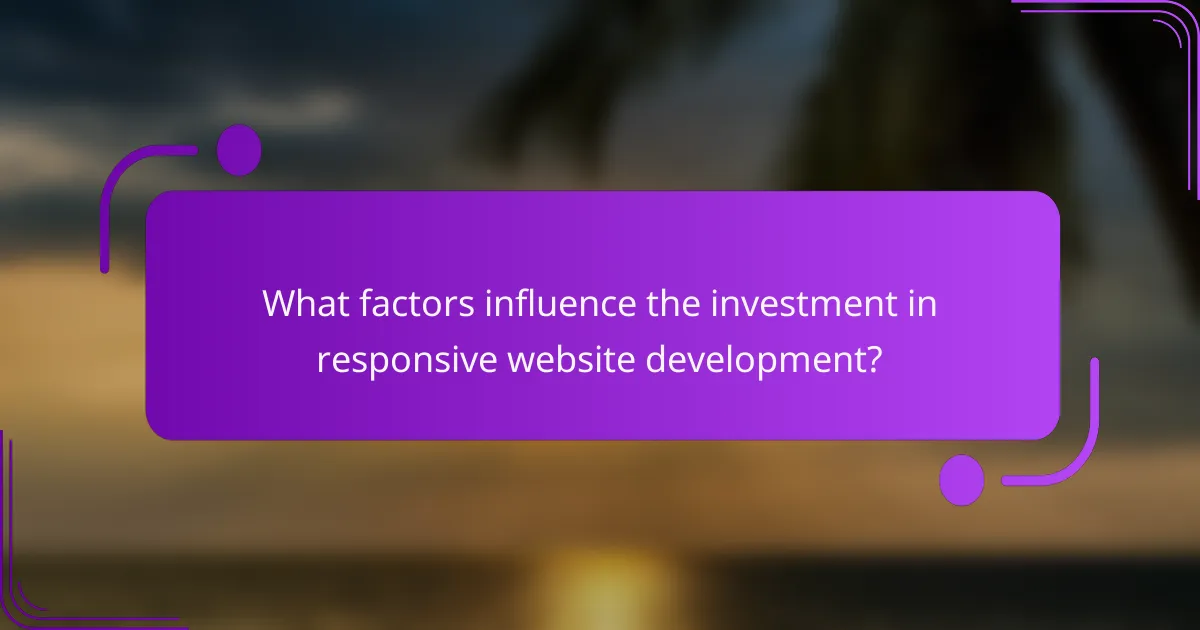 What factors influence the investment in responsive website development?