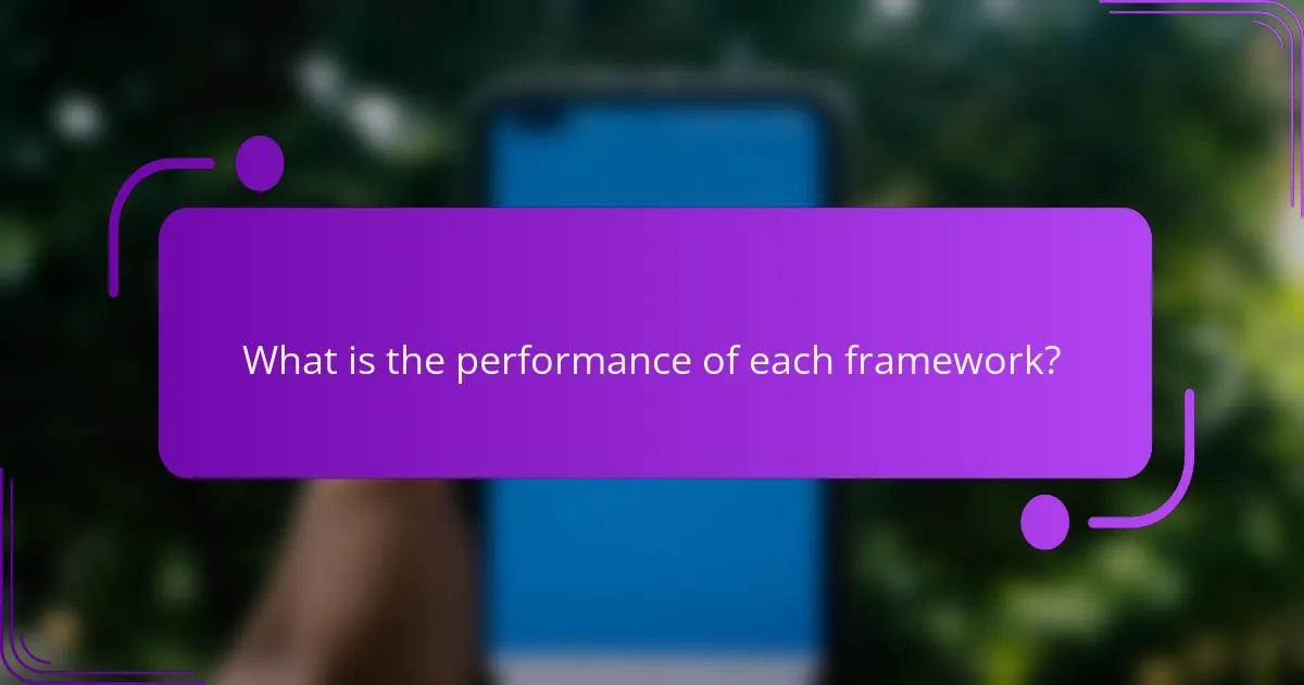 What is the performance of each framework?